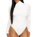 2025 Cross-border Autumn and Winter Basic Bottoming Women's Wear European and American Simple High Neck Long Sleeve Slim-fit bodysuit