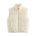 Women's Casual Knitted Padded Vest – Stand Collar Loose Fit
