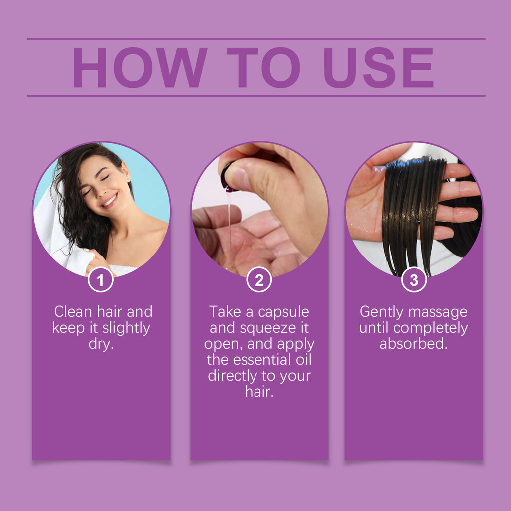 EELHOE Hair Essential Oil Treatment Capsule Scalp Massage Nutrition Moisturizing Hair Repair Supple Care Essential Oil