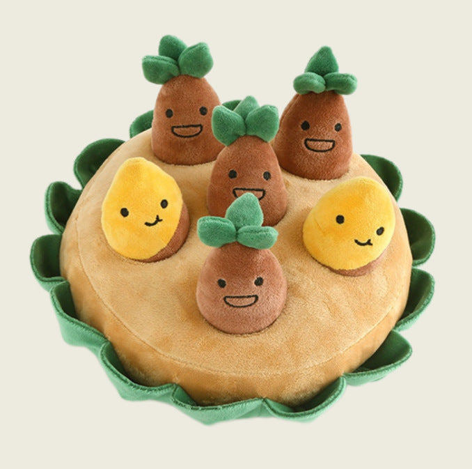 Interactive Dog Toy Set – Plucking Groundnut & Sweet Potato