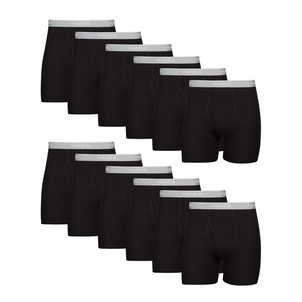 Hanes mens Underwear Boxer Briefs Pack, Cool & Breathable Cotton Moisture-wicking Underwear for Men, No Ride Up