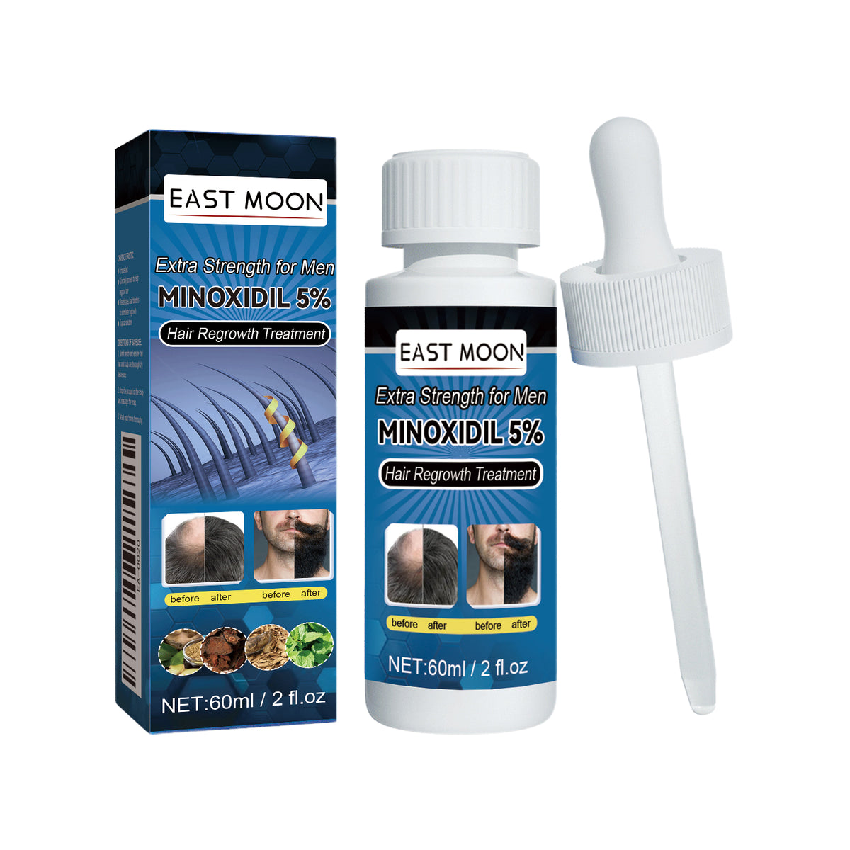 East Moon Men's Hair Care Liquid Men's Hair And Beard Nourishing And Lustrous Hair And Scalp Care Liquid