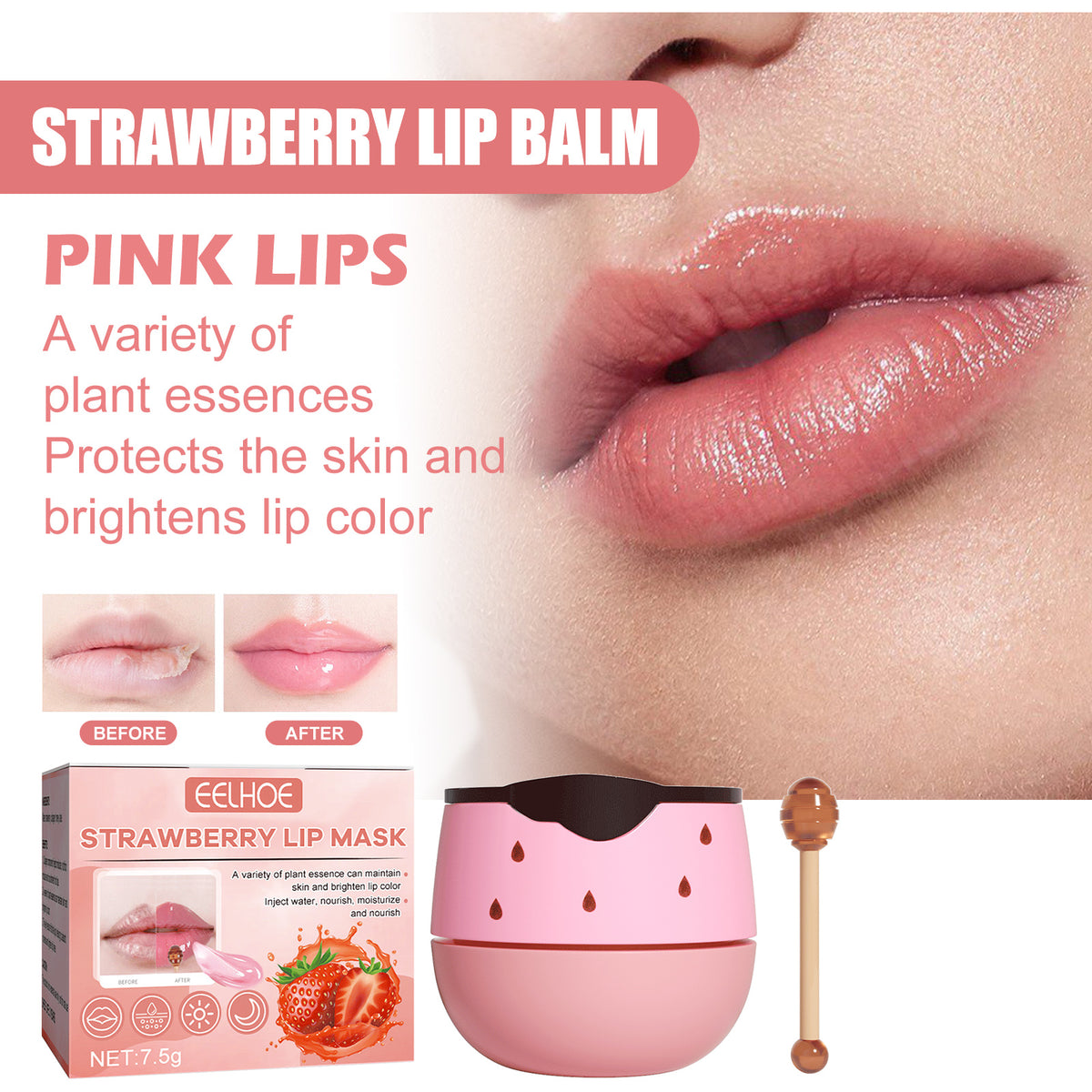Lip Mask Lightening Lip Lines, Hydrating, Moisturizing, Removing Dead Skin, Anti-Freezing And Cracking, Non-Greasy And Easy To Absorb Lip Balm