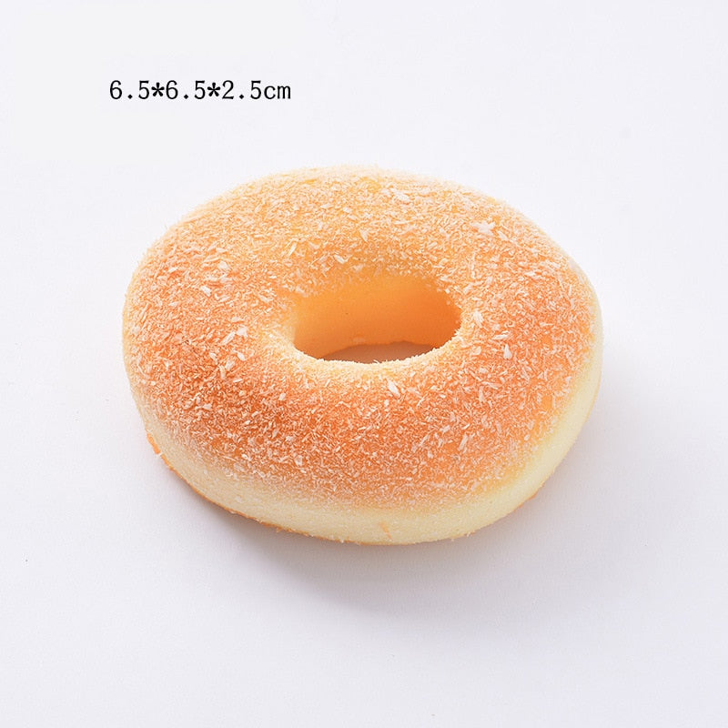 Squishy Food Creative Simulation Bread Toast Donuts Slow Rising Squeeze Stress Relief Toys Spoof Tease People Desktop Decoration