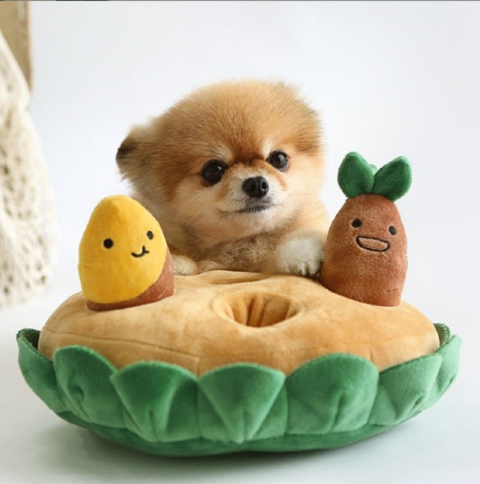 Interactive Dog Toy Set – Plucking Groundnut & Sweet Potato